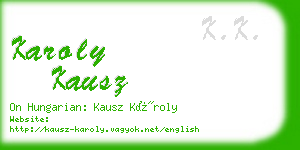 karoly kausz business card